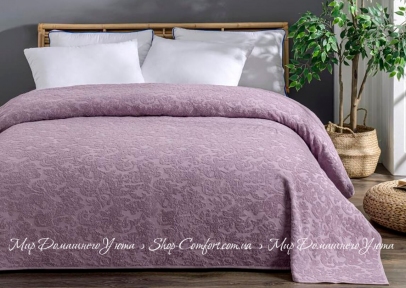 Хлопковая махровая простынь Uniko Crown Home Lilac 220х240