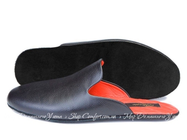 Мужские кожаные тапочки Pellagio 4641 черный флотар