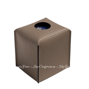 Кожаный бокс для салфеток Pinetti Square Tissue Firenze Taupe