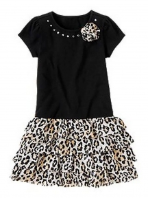 Платье Gymboree Леопард для девочек черный