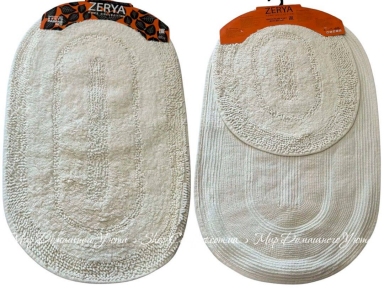 Набор хлопковых ковриков Velora Home Zerya Krem 60х100+50х60