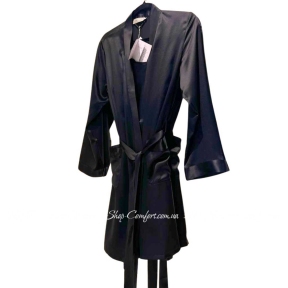 Женский шелковый короткий халат Blumarine Soraya Black