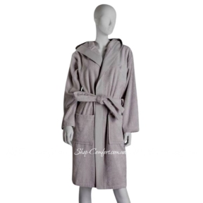 Женский серый махровый халат с капюшоном Blumarine Benessere Grey