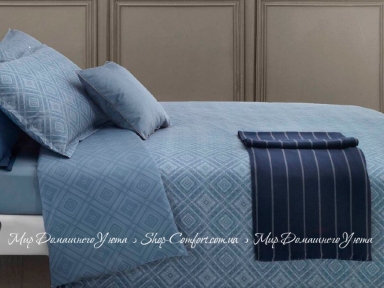 Сатиновое постельное белье Trussardi Diagonal Blu U20 евро-макси