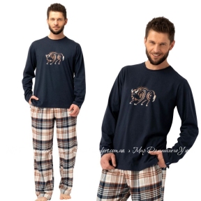 Мужская теплая пижама с длинным рукавом Key МNS 444