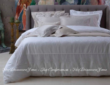 Жаккардовое постельное белье с кружевом Valeron Laurette tas евро