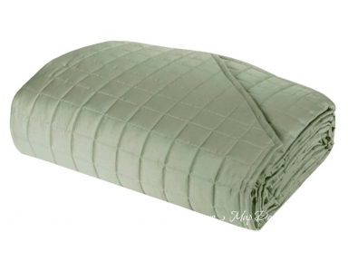 Стеганое хлопковое покрывало Fazzini Trecento 270х270 Verde-03 зеленое