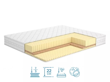 Ортопедический беспружинный матрас с латексом Matroluxe Caochu dual 150х200