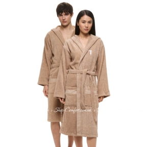 Махровый халат с капюшоном Trussardi Hood Tortora-858