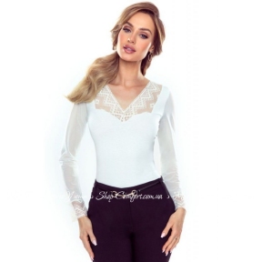 Женская кремовая блузка с длинным рукавом Eldar Florence