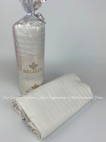 Однотонная простынь сатин-страйп Belizza 240х260 молочная