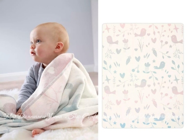 Детский хлопковый плед Biederlack Bocasa Lovely & Sweet Birdies 75х100