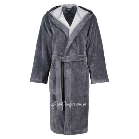 Мужской халат с капюшоном Cawoe Uni 801 anthracite - 71