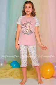 Комплект для девочки подростка футболка и бриджи Sevim 8057