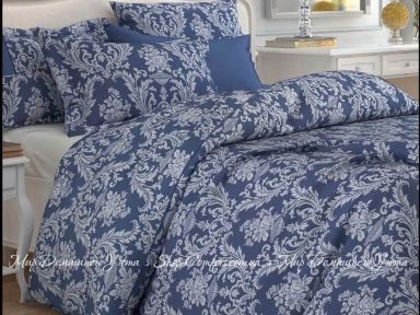 Фланелевое постельное белье Almira Mix Версаль Королевская Синь евро