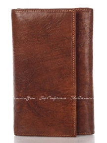 Кошелек Genuine Leather mg0098-dark-brown кожаный Коричневый