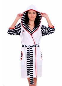 Женский халат с капюшоном Arya Baglamali 13065 белый