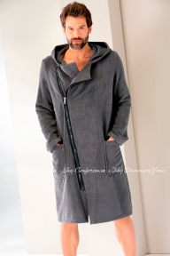 Мужской халат Cawoe New Zipper 6516-774 anthrazit-schwarz