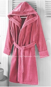 Женский махровый халат с капюшоном Arya Miranda Soft сухая роза