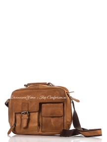 Мужская сумка Hill Burry 870548-brown кожаная Коричневый
