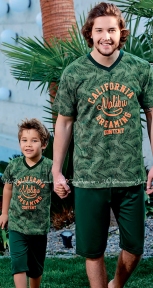 Комплект мужской из футболки и шорт RolyPoly RP3017 зеленый