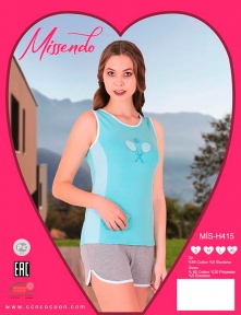 Комплект женский Missendo mis-h 415 aqua шорты и майка (m012824)