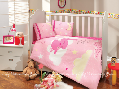Постельное белье Hobby Sleeper розовый для новорожденных