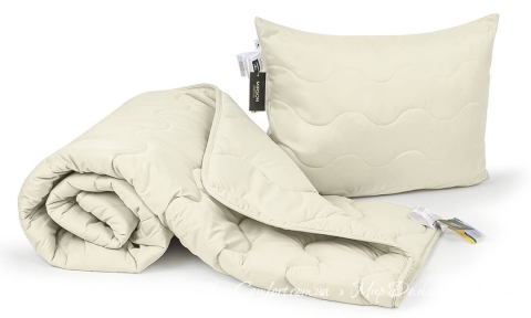 Всесезонный хлопковый набор одеяло с подушкой MirSon 1707 Eco Light Crem 140х205 (2200002656214)