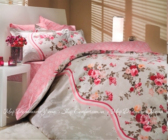 Набор постельного белья Hobby Poplin Susana Розовый Евро С Подарком (8698499104327)