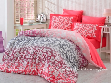Набор постельного белья Hobby Poplin Mira Розовый Семейный (8698499105997)