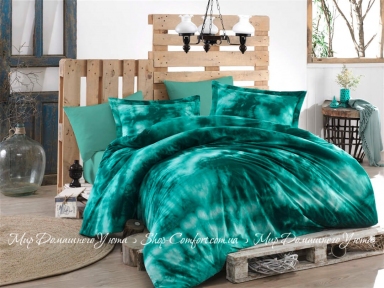 Набор постельного белья Hobby Batik Gizem Зеленый Евро (8698499137172)