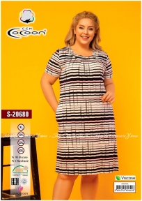 Летнее платье с коротким рукавом из вискозы Cocoon S20680