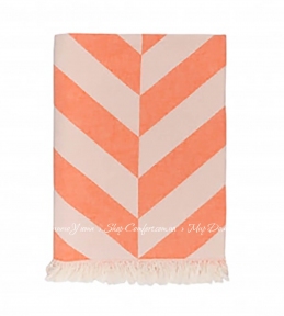 Плед микроплюш Barine Fishbone Throw Orange 125х170 оранжевый