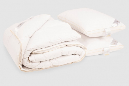 Подарочный комплект Royal Series одеяло и две подушки Iglen отборный серый пух 160X215 50х70 (1602151GRS + 50701GRS)