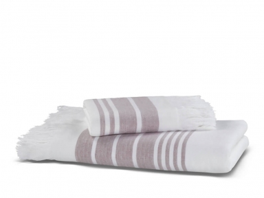 Махровое полотенце Hamam Marine new 100х180 white/lavander