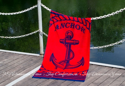 Полотенце пляжное велюр Lotus Anchor New 75х150 красный