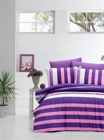 Постельное белье ранфорс LightHouse Stripe евро 200x220 фиолетовый (2200000550606)