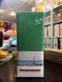 Простынь на резинке Bonjour Paris зеленый 160х200 махра