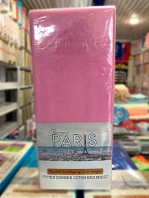 Простынь на резинке Bonjour Paris розовый 160х200 трикотаж