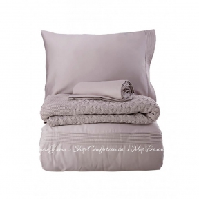 Набор постельное белье с пледом Karaca Home Brezza 2018-2 lila лиловый евро
