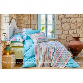 Набор постельное белье с покрывалом Karaca Home Mood ZigZag 2018-2 евро