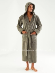 Мужской теплый халат с капюшоном Nusa Ns 7230 haki