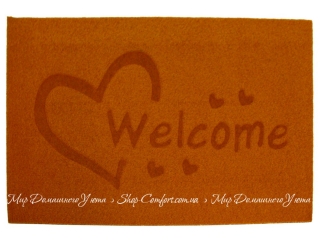 Коврик придверный IzziHome Parga Kahve Welcome Kalp 40x60 (2200000602787)
