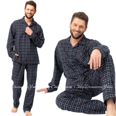 Мужская теплая фланелевая пижама на пуговицах Key МNS 480