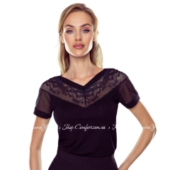 Женская черная блузка с коротким рукавом Eldar Gusta
