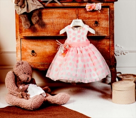 Платье-комплект+акс Les Gamins 805566 для малышей розовый