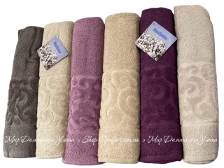 Набор махровых полотенец Hanibaba VIP Cotton Floral 70х140 хлопок 6пр.