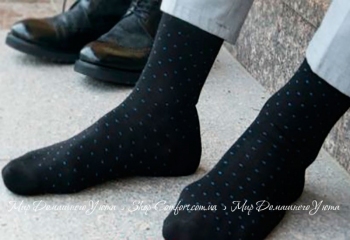 Мужские хлопковые носки Shato 012 Dots черные