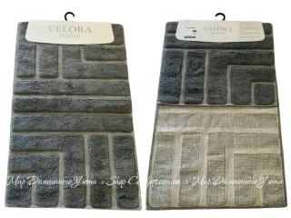 Набор серых хлопковых ковриков Velora Home Line Grey 60х100+50х60