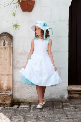Платье-комплект+акс Les Gamins 3165-Tiffany для девочек аквамарин